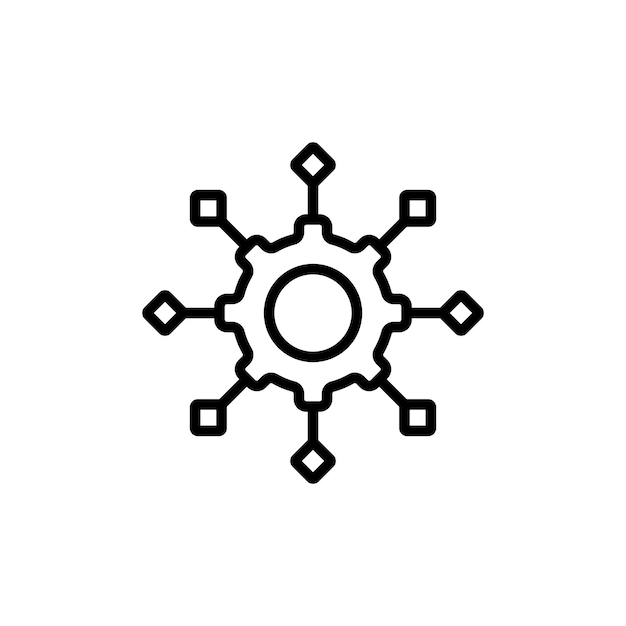 Microservices line icon isolated on white background