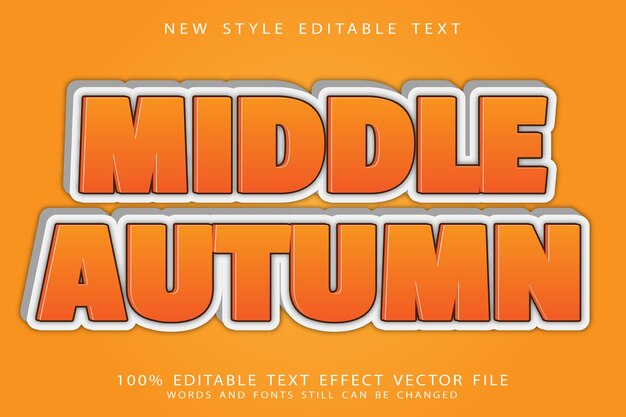Middle autumn editable text effect emboss modern style
