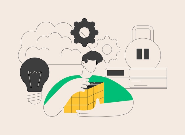 Mind fitness abstract concept vector illustration