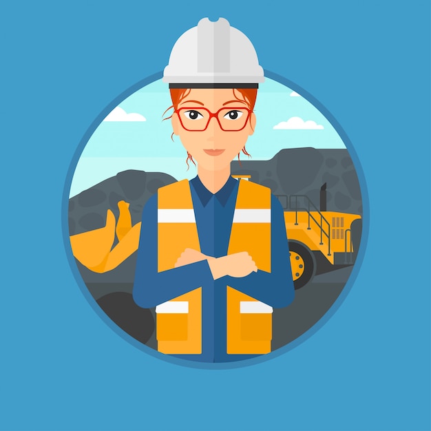miner with a big excavator