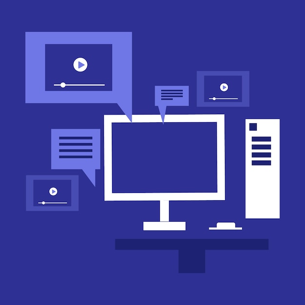 minh họa phẳng thiết kế web kỹ thuật số đơn giản gapich