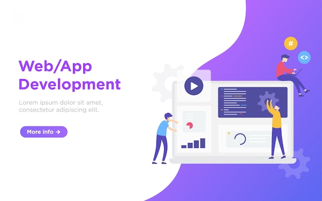minh họa trang đích phát triển web