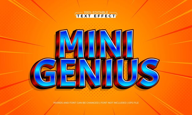 mini genius editable text effect with a smart and funny text style