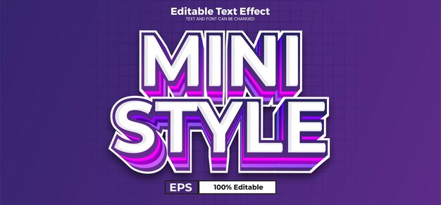 mini style editable text effect in modern trend style
