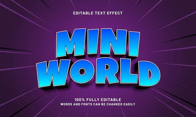 mini world editable text effect with a kids and play theme