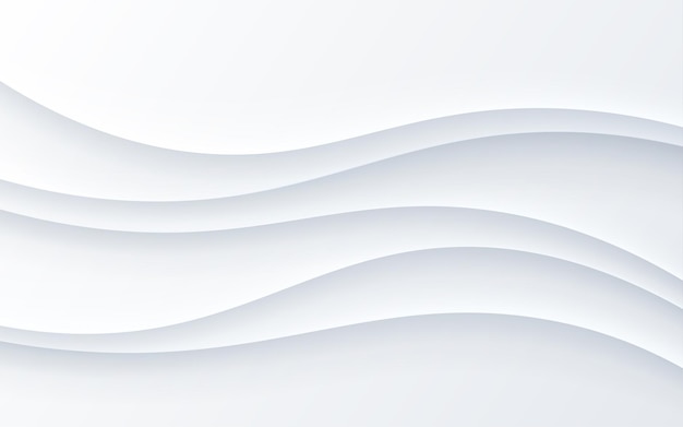 Minimal abstract dynamic white gray color fluid liquid wavy shape geometric composition background