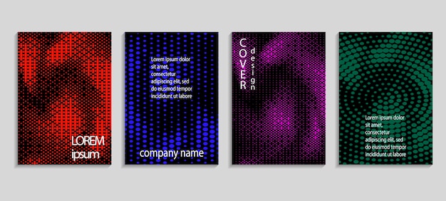 minimal abstract vector halftone cover design template. future geometric gradient background. vector templates for placards, banners, flyers, presentations and reports
