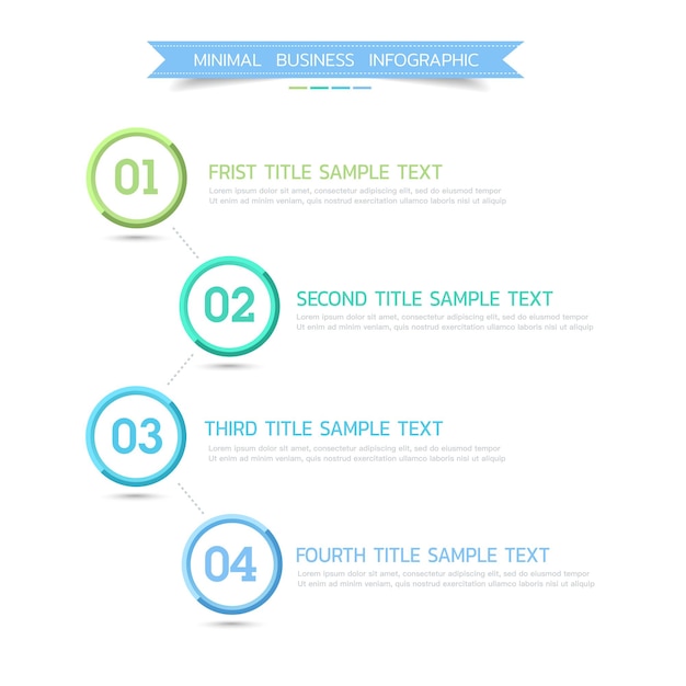 minimal business infographic with number icon vector design element illustrator