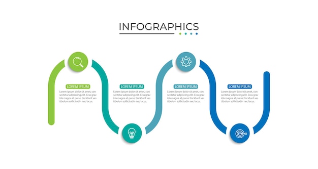 minimal business infographics template timeline with 4 steps