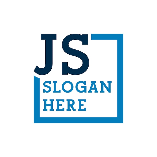 Minimal Initials Logo Letters J and S JS Initial JS Letter Logo