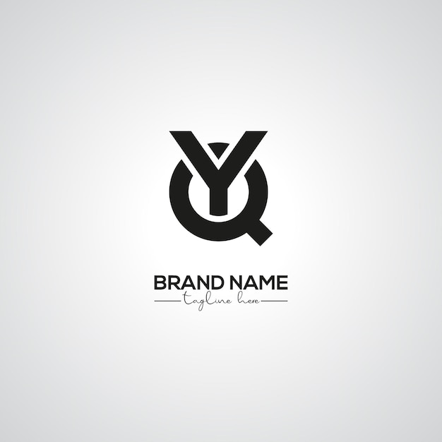 Minimal QY YQ Lettermark Logo Design for Corporate Template