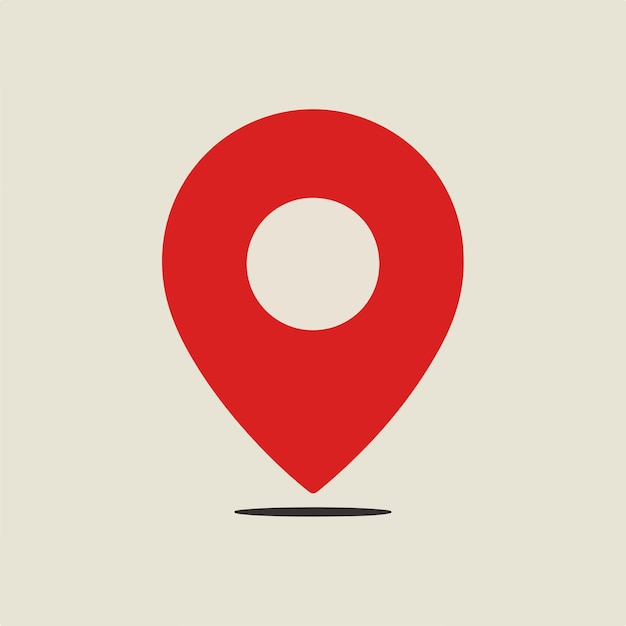 minimal red location pin icon on white background