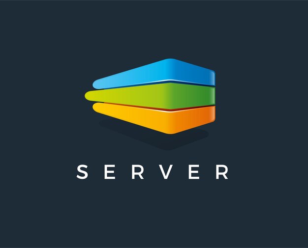 Minimal server logo template  vector illustration