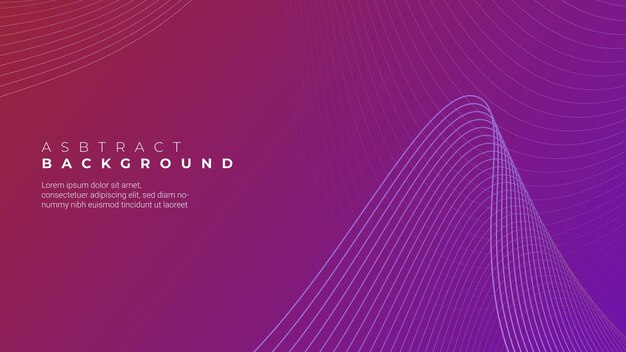 Minimal wavy line blue red gradient background