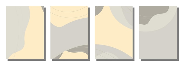 Minimalist abstract hand drawn set background. Vector illustration.