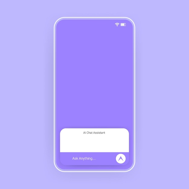 Minimalist AI Chat Assistant Mobile UI Mockup
