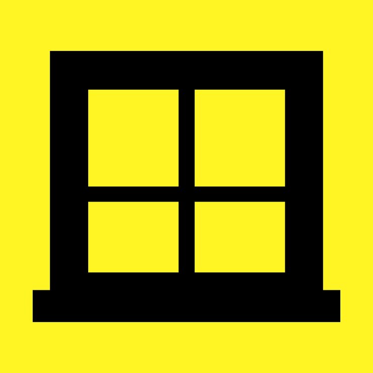 Vector minimalist black and yellow window design vector
