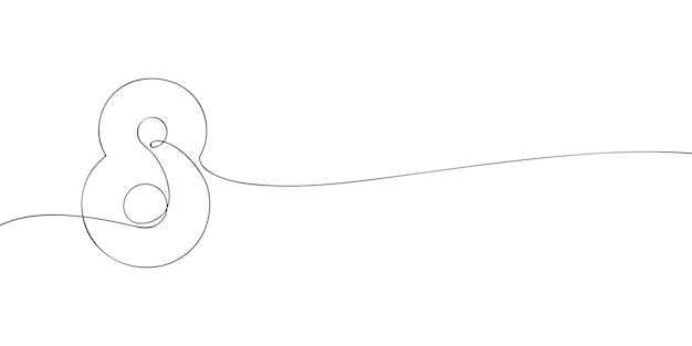minimalist continuous line drawing of number eight