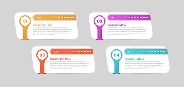 Minimalist designed modern text presentation step infographic card template