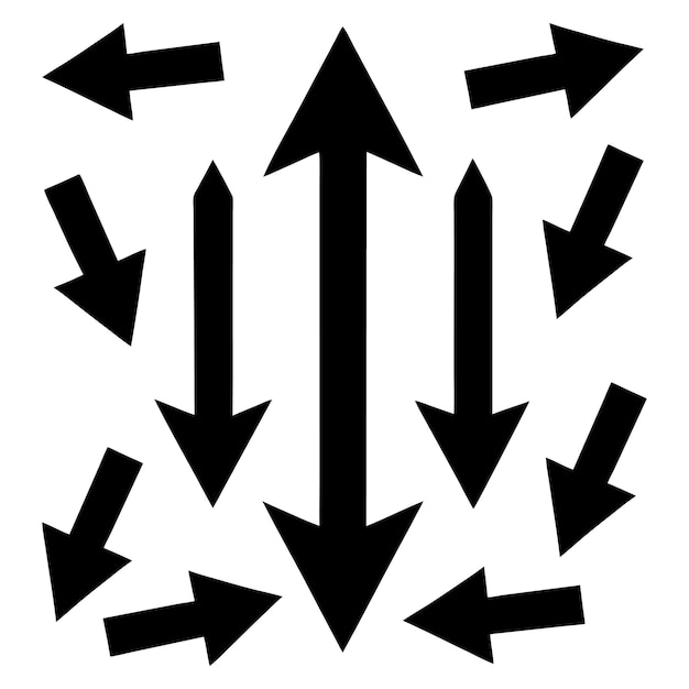 Minimalist directional arrows graphic illustration vector design