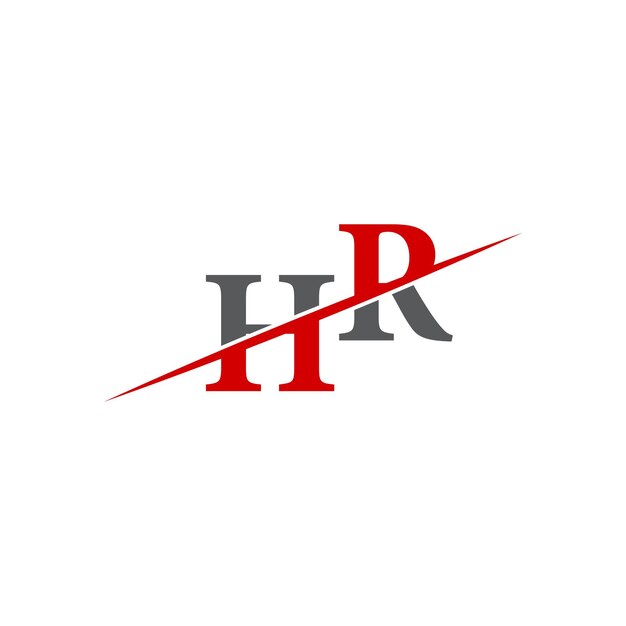 Minimalist HR Logo with Dynamic Diagonal Line