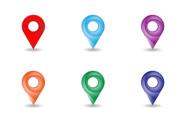 Minimalist location icon set vector