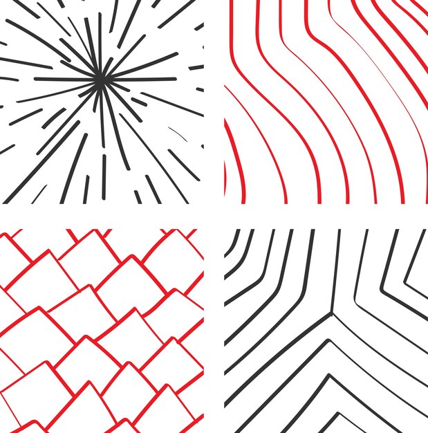 Minimalist modern pattern with abstract geometric shapes and wavy lines