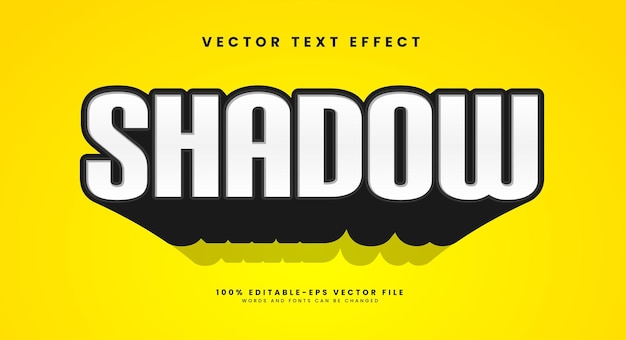 Minimalist monochrome shadow editable text style effect vector