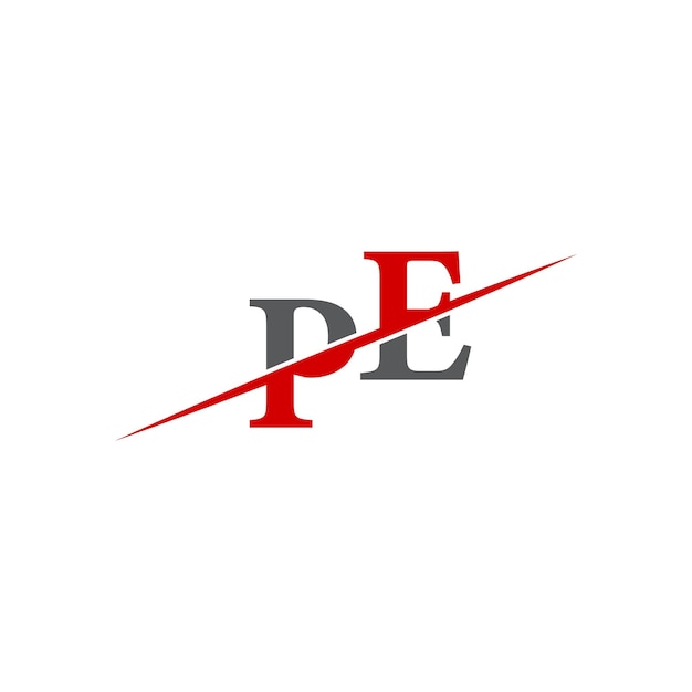minimalist pe logo with dynamic diagonal line