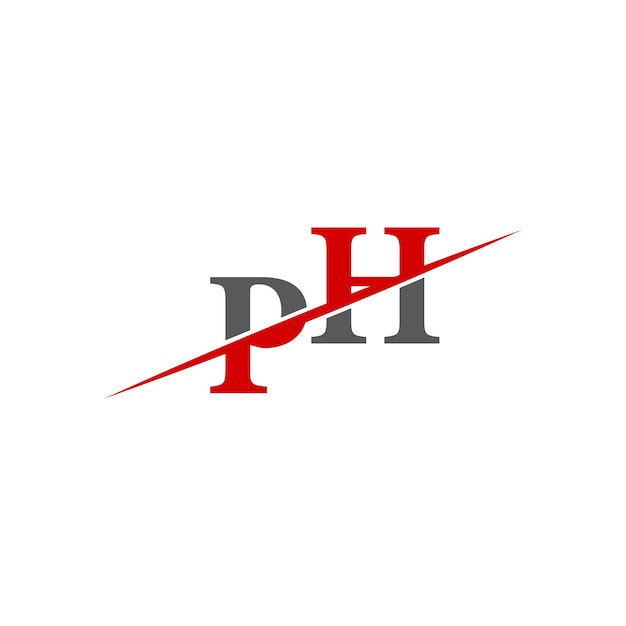 Minimalist PH Logo with Dynamic Diagonal Line