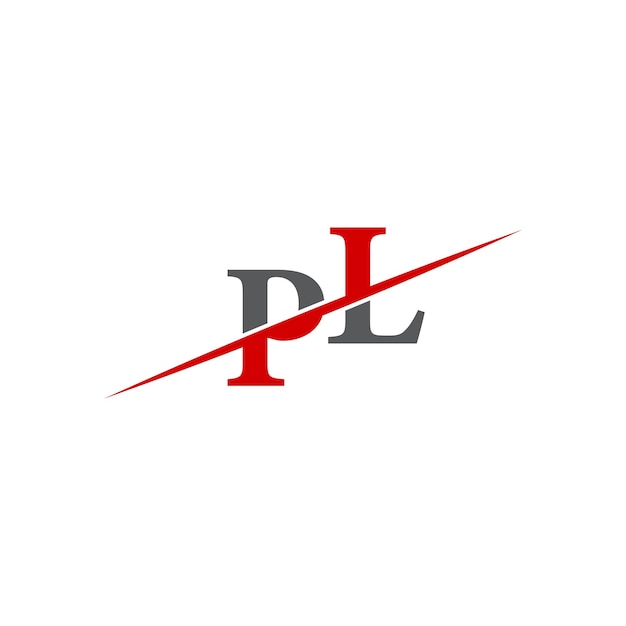 Minimalist PL Logo with Dynamic Diagonal Line