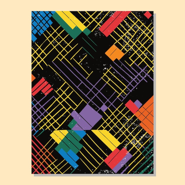 Minimalist Poster Vector Artwork Poster Template Geometric Mid Century Modern Print