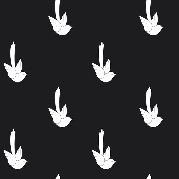 Minimalist seamless bird vector pattern
