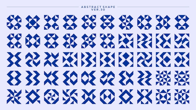 Minimalist sharp line memphis abstract square basic shape pattern design set