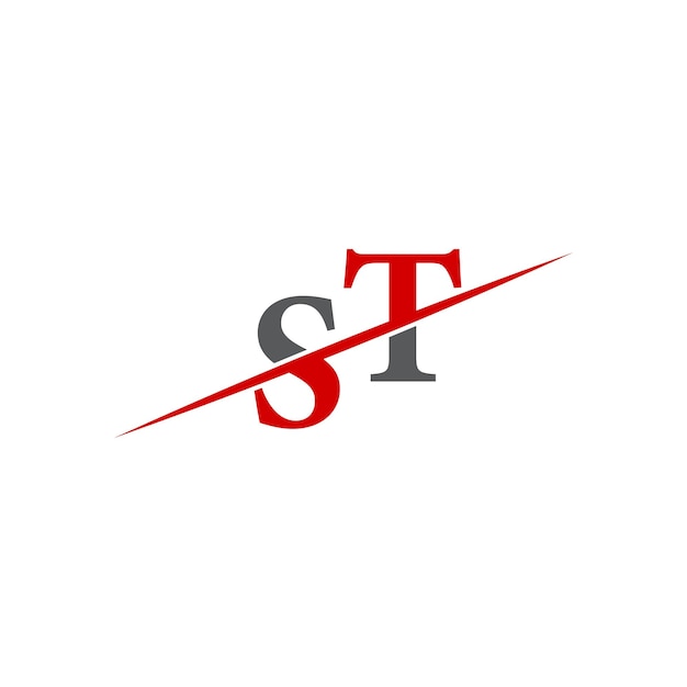 Minimalist ST Logo with Dynamic Diagonal Line