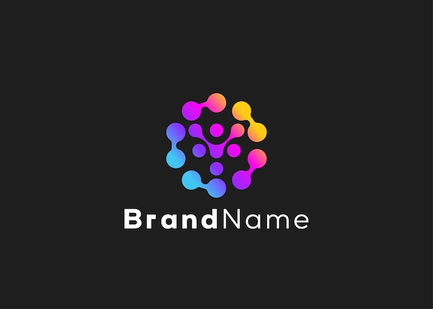 Minimalist technology logo Modern style business futuristic tech logo