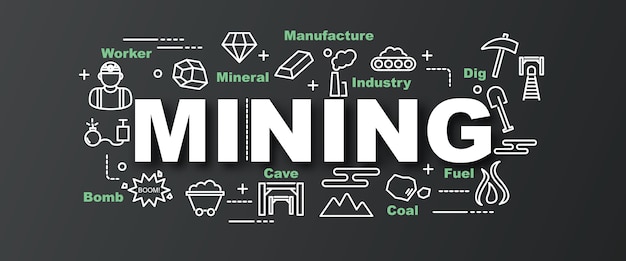 mining vector trendy banner