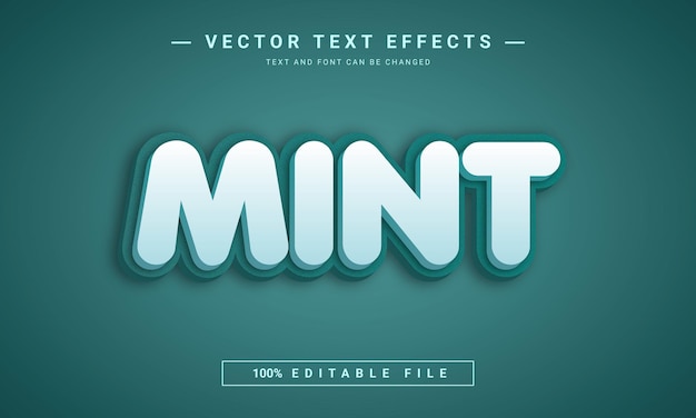 Mint3d editable text style effect template