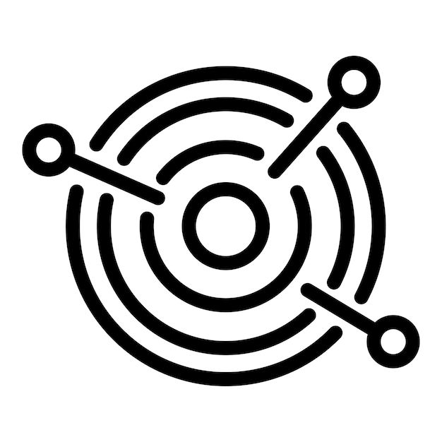 Missed startup goals icon outline vector Failed strategy objectives