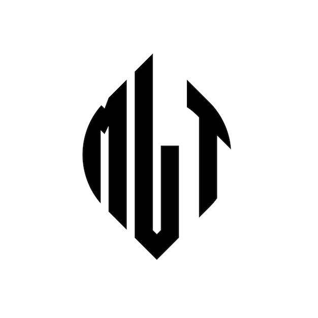 MLT circle letter logo design with circle and ellipse shape MLT ellipse letters with typographic style The three initials form a circle logo MLT Circle Emblem Abstract Monogram Letter Mark Vector