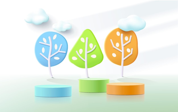 Mô hình nền tối giản với bục để trưng bày sản phẩm. Kết xuất 3D.