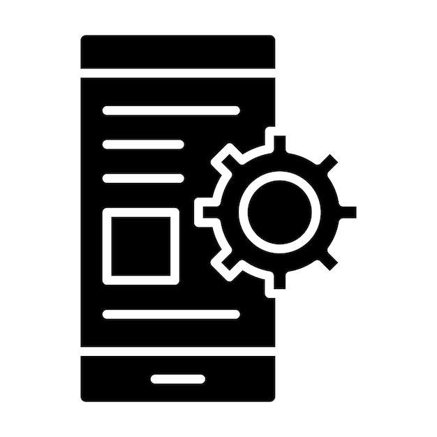 Mobile App Glyph Solid Black Illustration