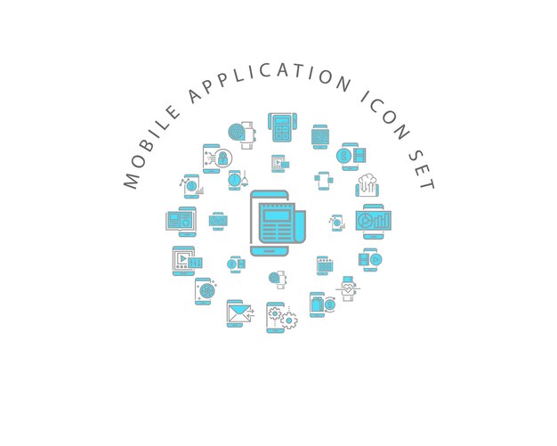 mobile application icon set design