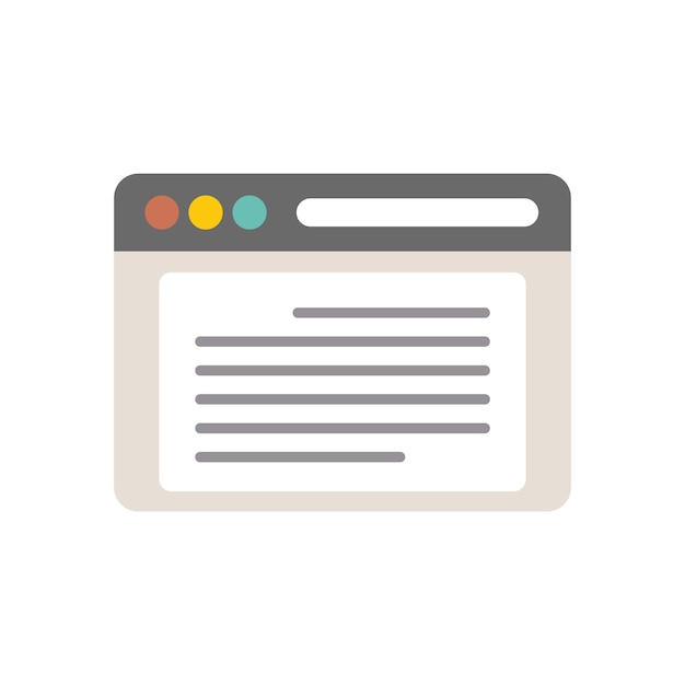 Mobile browser icon flat vector Screen website Bar frame isolated