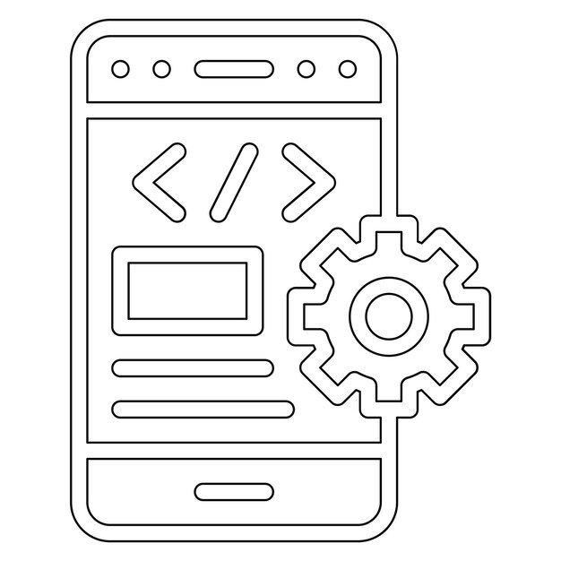 Mobile Coding vector icon illustration of Coding and Development iconset