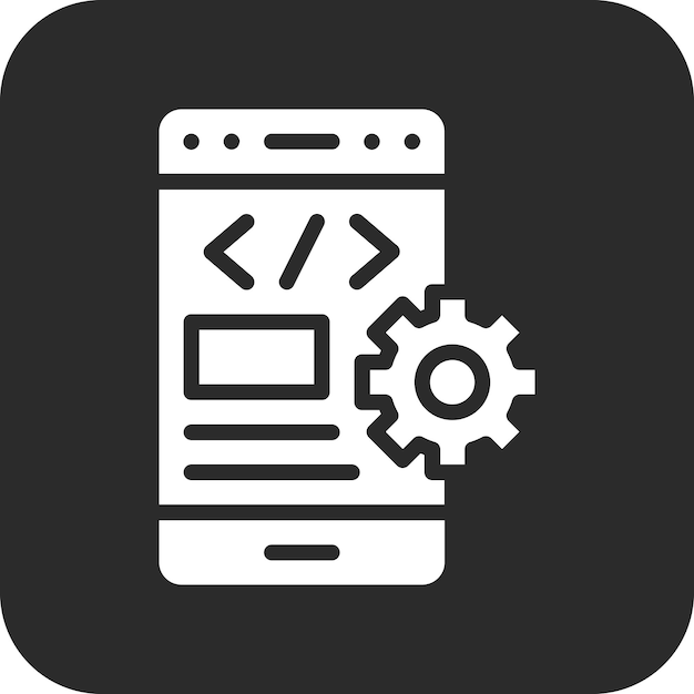 Mobile Coding vector icon illustration of Coding and Development iconset