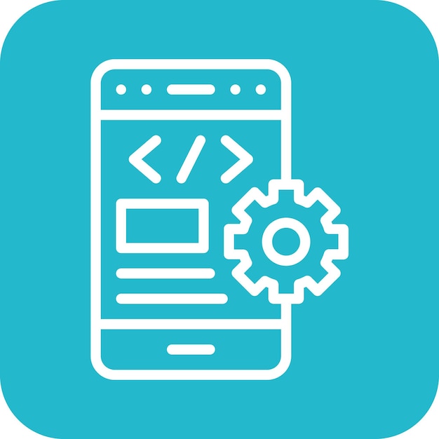 Mobile Coding vector icon illustration of Coding and Development iconset