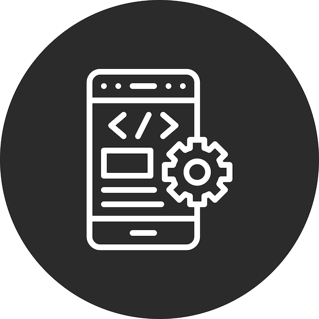 Mobile Coding vector icon illustration of Coding and Development iconset
