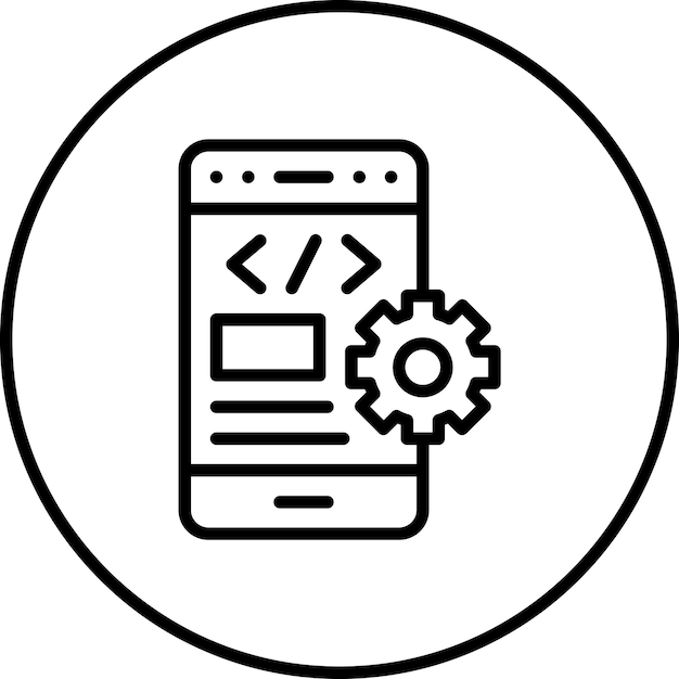 Mobile Coding vector icon illustration of Coding and Development iconset