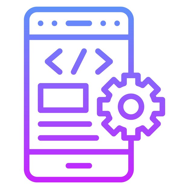 Mobile Coding vector icon illustration of Coding and Development iconset